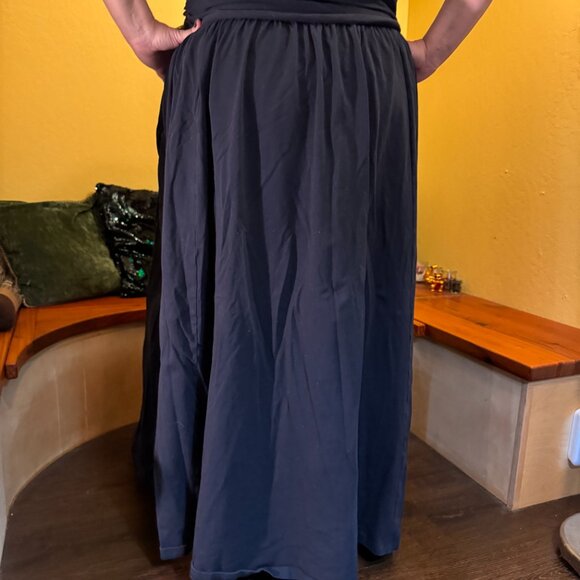 eShakti Ruched waist cotton knit maxi, 4X - Picture 8 of 10